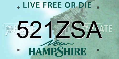521ZSA New Hampshire License Plate