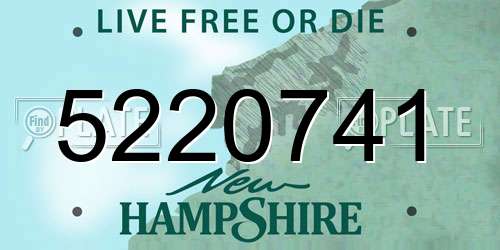 5220741 New Hampshire License Plate