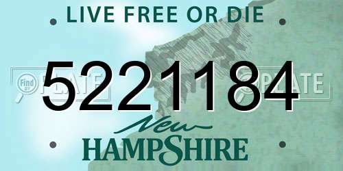 5221184 New Hampshire License Plate