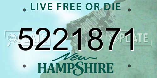 5221871 New Hampshire License Plate