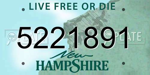 5221891 New Hampshire License Plate