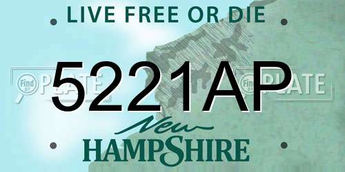5221AP New Hampshire License Plate