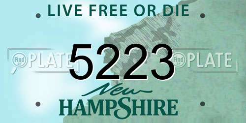 5223 New Hampshire License Plate