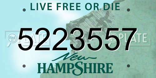 5223557 New Hampshire License Plate