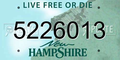5226013 New Hampshire License Plate