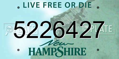 5226427 New Hampshire License Plate