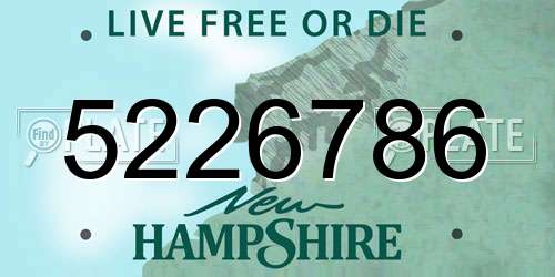 5226786 New Hampshire License Plate