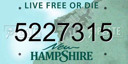 5227315 New Hampshire License Plate
