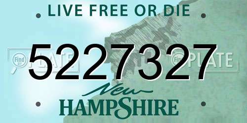 5227327 New Hampshire License Plate