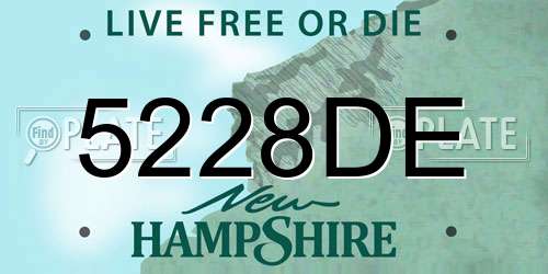 5228DE New Hampshire License Plate