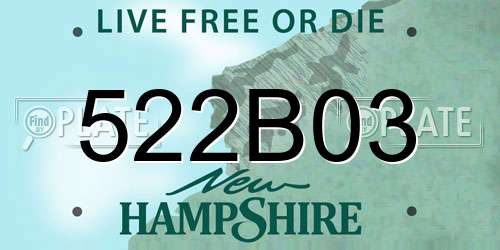 522B03 New Hampshire License Plate