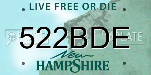 522BDE New Hampshire License Plate