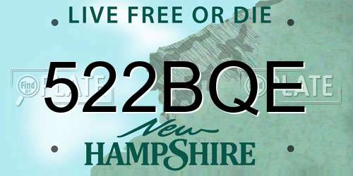 522BQE New Hampshire License Plate