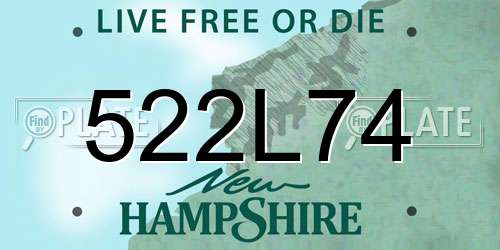 522L74 New Hampshire License Plate