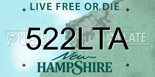 522LTA New Hampshire License Plate