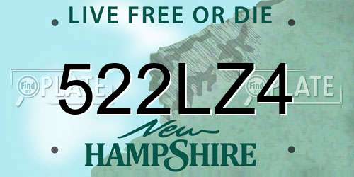 522LZ4 New Hampshire License Plate