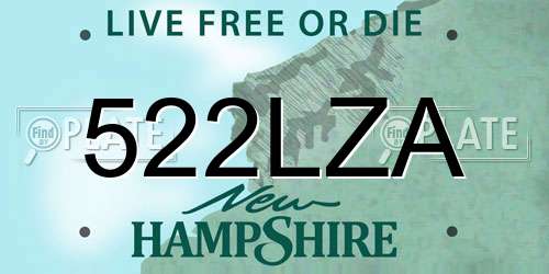 522LZA New Hampshire License Plate
