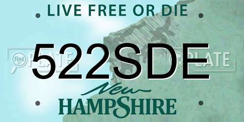 522SDE New Hampshire License Plate
