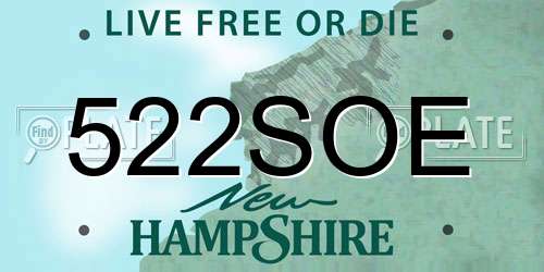 522SOE New Hampshire License Plate