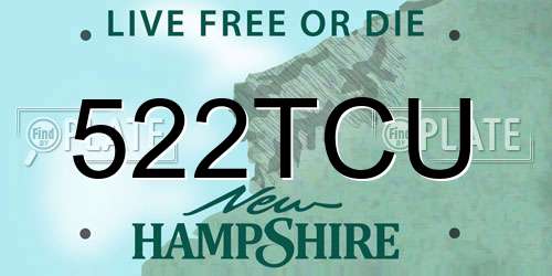 522TCU New Hampshire License Plate