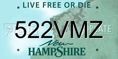 522VMZ New Hampshire License Plate