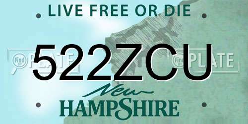 522ZCU New Hampshire License Plate