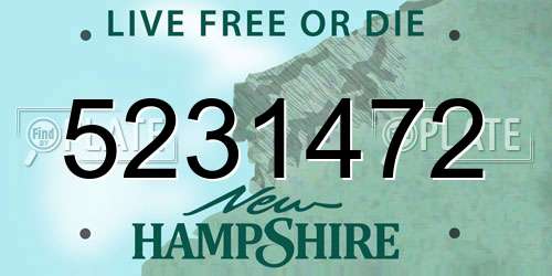 5231472 New Hampshire License Plate