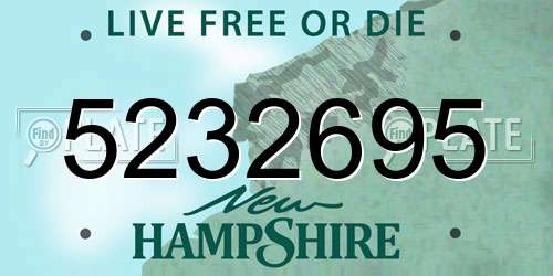 5232695 New Hampshire License Plate