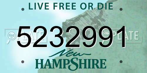 5232991 New Hampshire License Plate