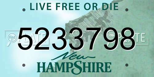 5233798 New Hampshire License Plate