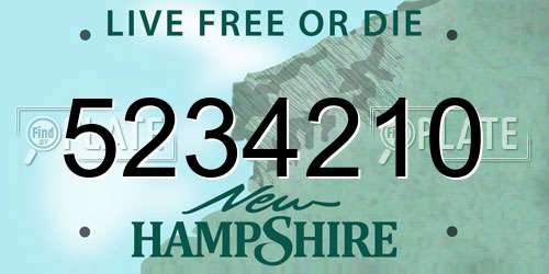 5234210 New Hampshire License Plate
