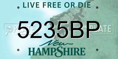 5235BP New Hampshire License Plate