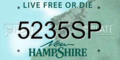 5235SP New Hampshire License Plate