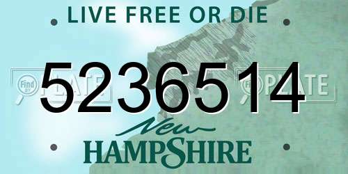 5236514 New Hampshire License Plate
