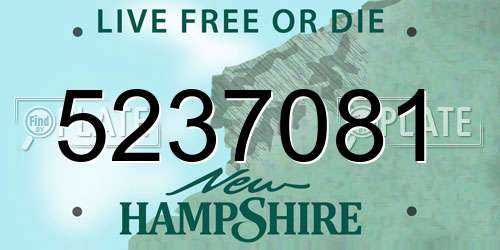 5237081 New Hampshire License Plate