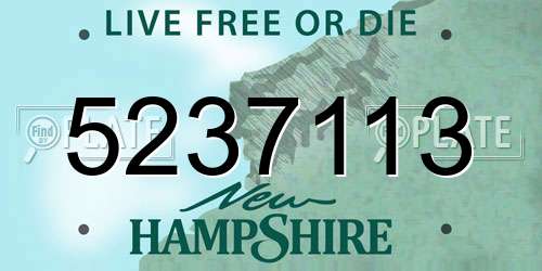 5237113 New Hampshire License Plate