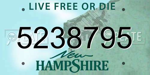 5238795 New Hampshire License Plate