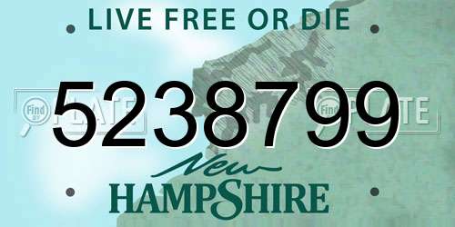 5238799 New Hampshire License Plate
