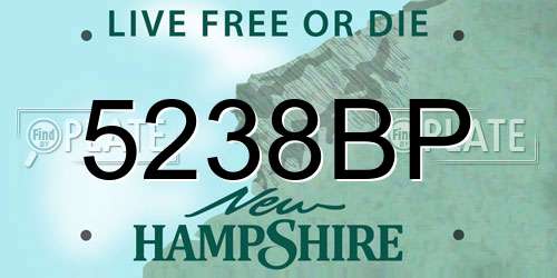 5238BP New Hampshire License Plate