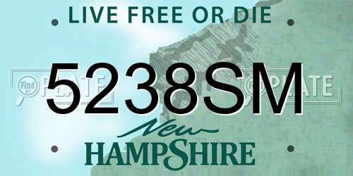 5238SM New Hampshire License Plate