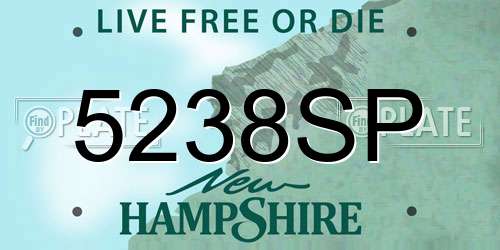 5238SP New Hampshire License Plate