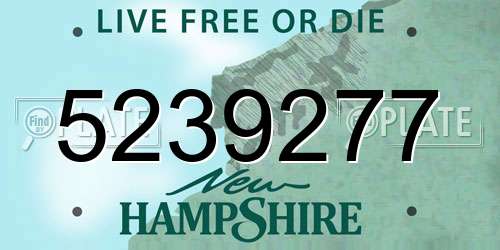 5239277 New Hampshire License Plate
