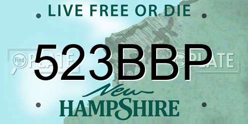 523BBP New Hampshire License Plate