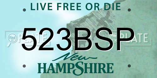 523BSP New Hampshire License Plate