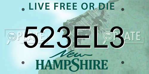 523EL3 New Hampshire License Plate