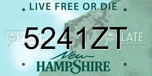 5241ZT New Hampshire License Plate