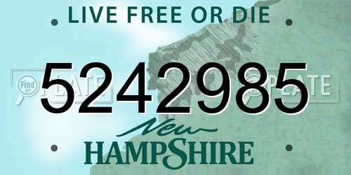 5242985 New Hampshire License Plate