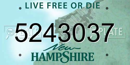 5243037 New Hampshire License Plate