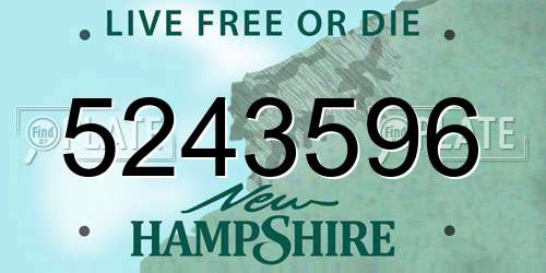 5243596 New Hampshire License Plate