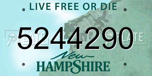 5244290 New Hampshire License Plate
